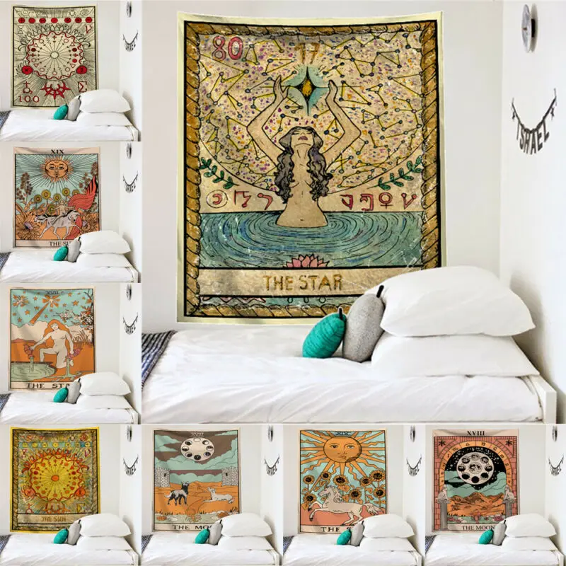 

2019 Newest Fashion Tarot Tapestry Sun Divination Wall Hanging Mysterious Art Home Decor Decoration