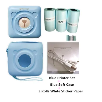

Pocket Wireless Bluetooth Inkless Thermal Photo Printer POS Receipt Printer Sticker Label Printer Paper w/ Case Fotos Imprimante