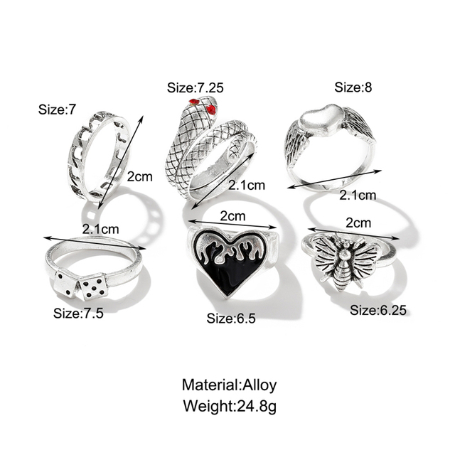 Punk Silver Color Chain Rings Set For Women Girls Fashion Pearl Irregular Finger Rings 2021 Female Knuckle Jewelry Gift