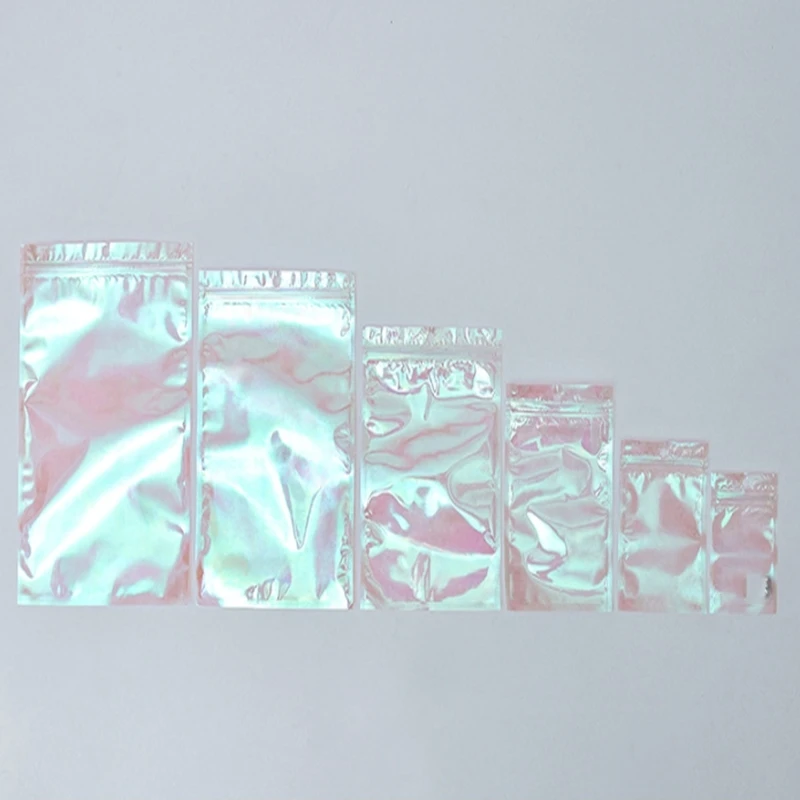 

1000 шт Красочный прозрачный молния Фольга мешки для упаковки пустые прозрачные передние мешок ювелирных изделий канцелярские принадлежности для вечеринки, дня рождения
