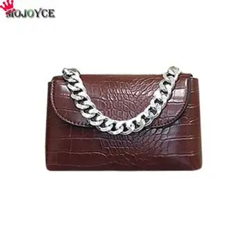 

Retro Crocodile Women Shoulder Bag PU Fanny Waist Small Messenger Handbags Multi-function Fashion Leather Pocket Bags