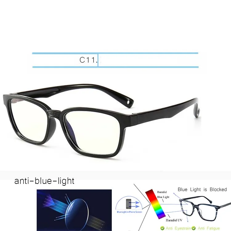 C11-anti blue ray IVSTA с ремешком 46-16 детские очки компьютер анти синий светильник гибкий резиновый TR90 силиконовые девушки оптические оправы рецепт - Цвет оправы: C11-anti blue ray