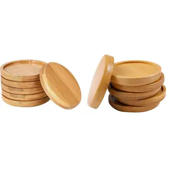 

14Pcs Planter Pot Bamboo Saucer Round Succulent Pot Holder Drainage Tray 5.9 Inch & 4.9 Inch