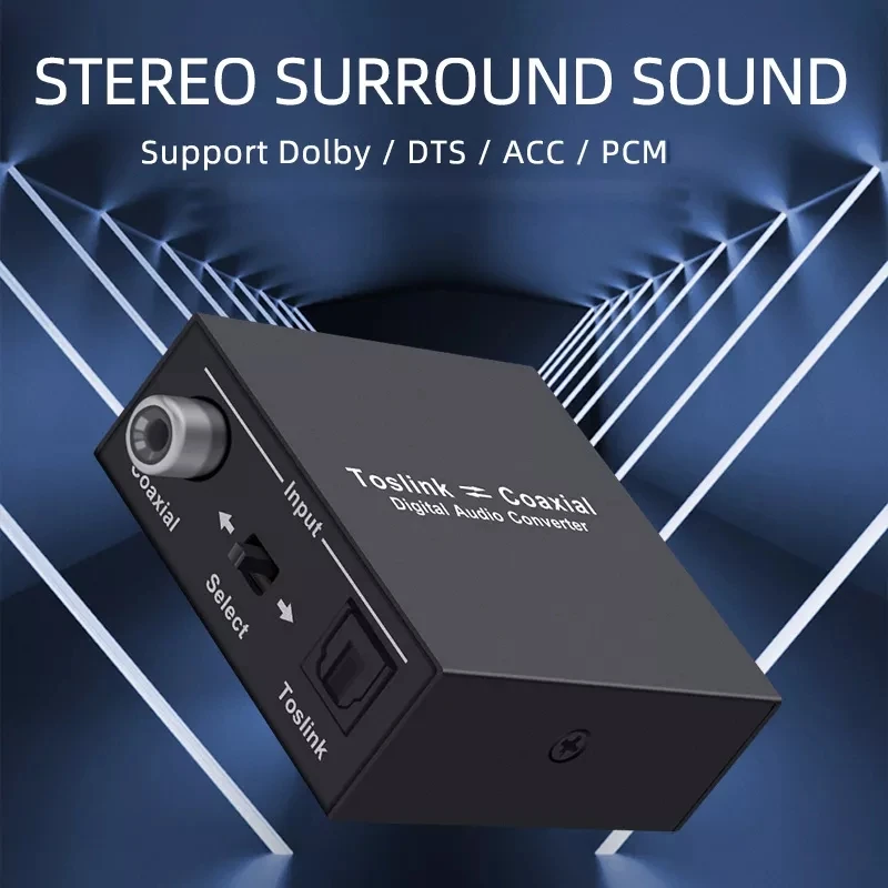 Digital Audio Converter Optical SPDIF Toslink to Coaxial & Coax to Optical SPDIF Toslink Bi-Directional Switch Splitter Adapter