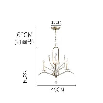Современная Серебряная хрустальная люстра для освещения AC110V 220v lustre de cristal гостиная спальня лампа - Цвет корпуса: Dia45xH48cm