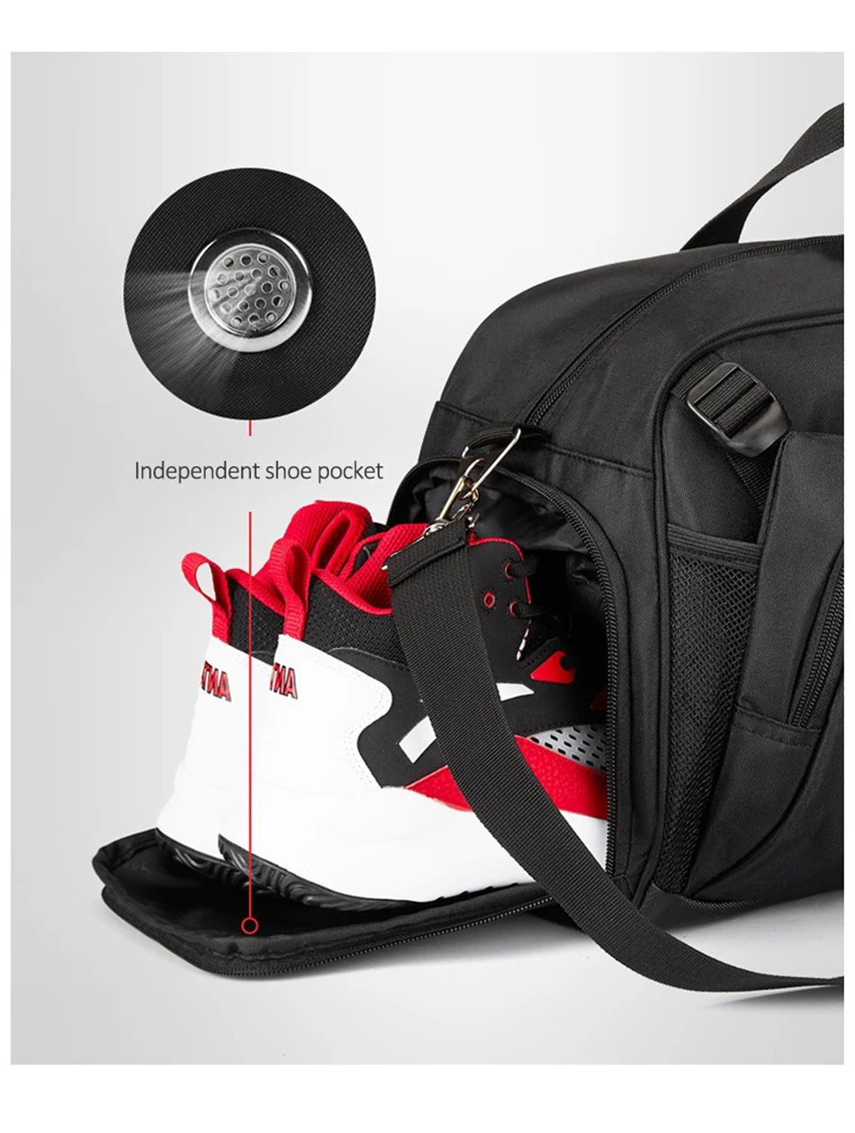 Racket Fitness Sport Gym Bag Men Women Outdoor Training Yoga Travel Handbag Oxford Waterproof Dry Wet Shoulder Bags Shoes Pocket