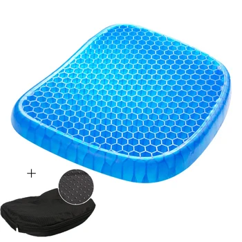 

Gel Seat Cushion Double Layer Non-slip Breathable Honeycomb Egg Seat Cushion Ice Pad for Car Office Chair Wheelchair Pain Relief