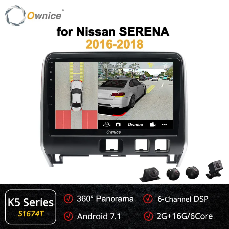 S1674 K5 Ownice 2Din Android 9,0 4G LTE 360 панорама gps навигационная система K3 K5 K6 для Nissan Serena DSP SPDIF головное устройство - Цвет: S1674 K5
