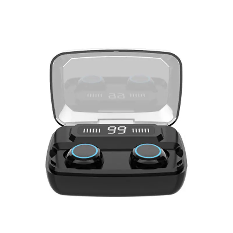 black M11 TWS 5,0 Bluetooth 9D стерео наушники беспроводные наушники IPX7 водонепроницаемые наушники 3300 мАч светодиодный умный внешний аккумулятор держатель для телефона - Цвет: black