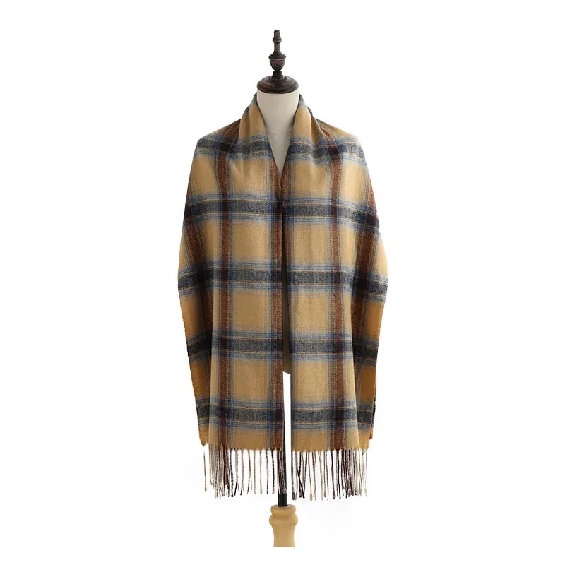 

SANMAIHUA new woman winter scarf fashion female shawls cashmere handfeeling winter wraps lattice winter hijab scarf wholesale