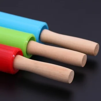 

Rolling Pin Rolling Decorating 50cm Pin Set 40cm Cake Boards Baking Mat Rolling Kids Baking Pins Dough Tools Wood CVD600I 3