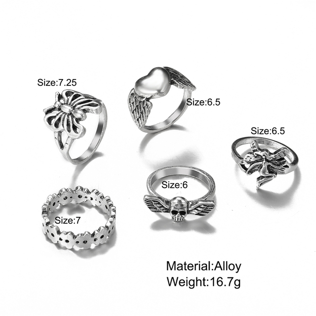 Punk Cool Hiphop Chain Rings Multi-layer Adjustable Open Finger Rings Set Alloy Man Rings for Women Party Gift Jewelry