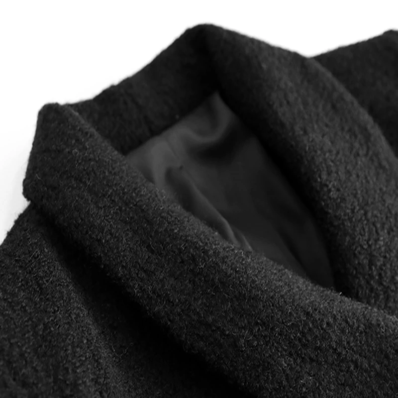 GoodliShowsi модные сексуальные шерстяные комплекты из 2 предметов женские костюмы черное пальто с лацканами укороченные топы+ завышенная талия юбка-карандаш подходящие комплекты
