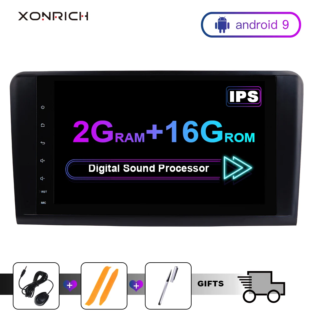 

2 Din Android 9 Car Radio Multimedia Player For Mercedes Benz ML W164 ML350 ML500 X164 GL320 GL GPS Navigation Head unit Stereo