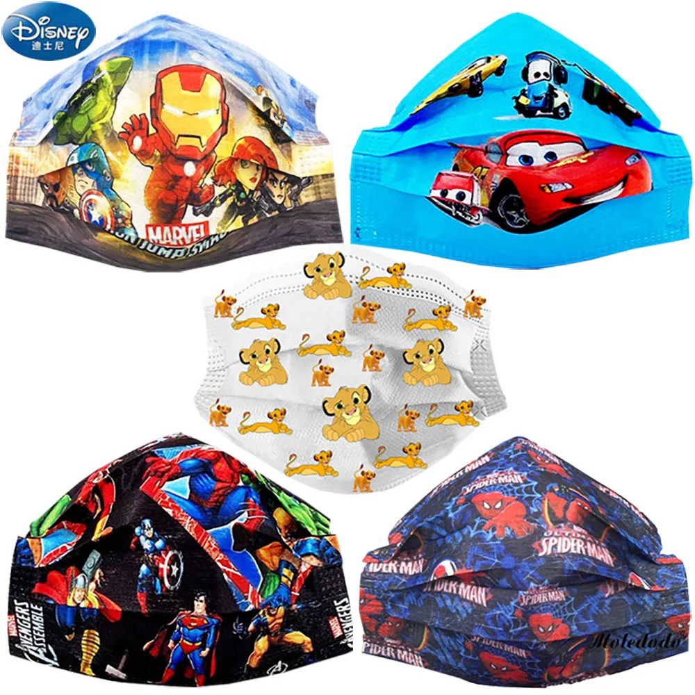 Children Spider man Face Shield Mask Disney Positioning 3 Layers Masque Cartoon Lion Animal Cover for Boys Kids | Тематическая