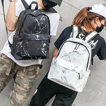 

Net Red Marble Pattern Student Personality Portable Women's Backpack