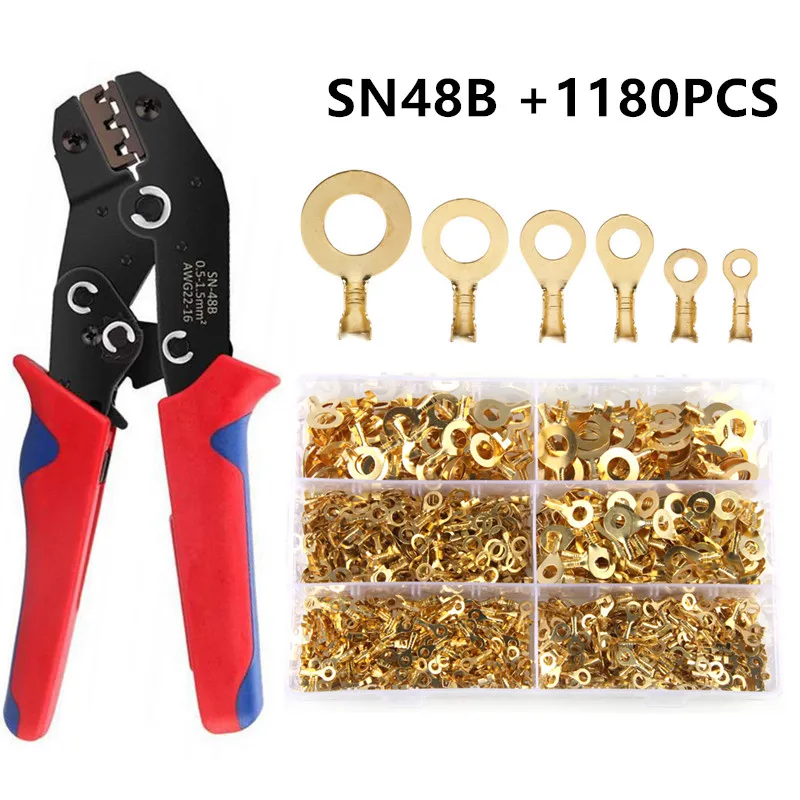 1180 шт. M3/M4/M5/M6/M8/M10 кольца ушки глаза Медь обжимных разъёмов коннекторов для