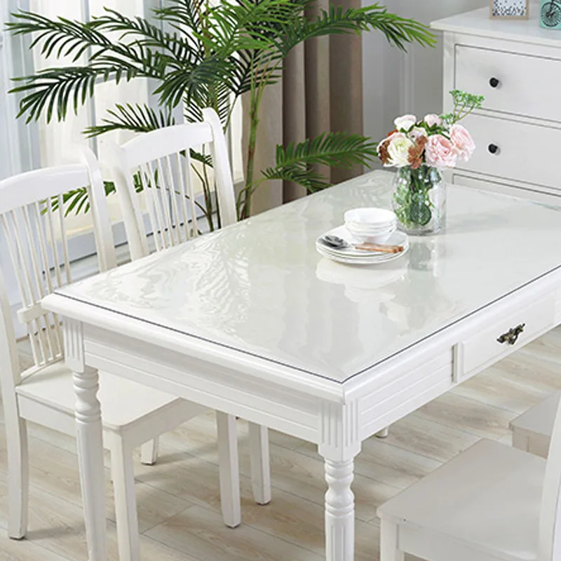 Soft Glass Tablecloth1mm PVC transparent tablecloth waterproof rectangular table cover pad kitchen pattern oil-proof table cloth 1 Soft Glass Tablecloth1mm PVC transparent tablecloth waterproof rectangular table cover pad kitchen pattern oil-proof table cloth 1