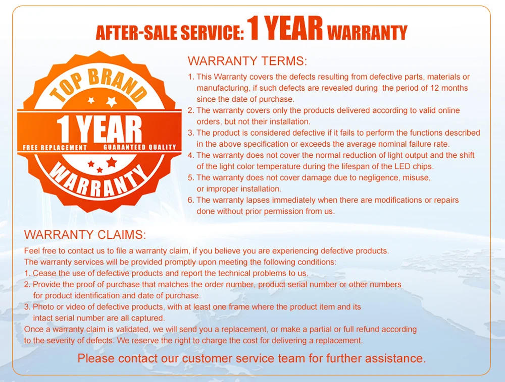 one year warranty