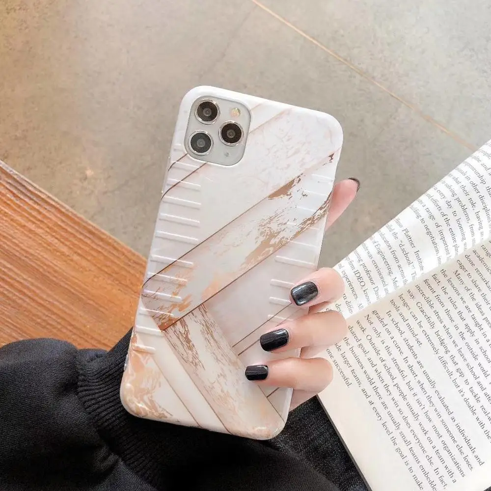 White wood grain The glossy Total package side Soft TPU and Ultrathin For iphone 6 7 8 X XS XR Iphone 11 Phone Case |