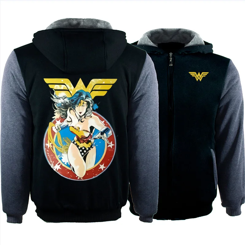 E Wonder Woman, принт, белый, на молнии, костюм, толстовки, мужские, аниме, с капюшоном, косплей, толстовки, уличная, повседневные топы - Цвет: E