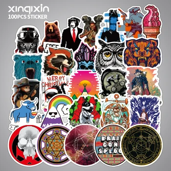 

100 PCS Black Classics Stickers For Chidren Toy Waterproof Sticker to DIY Suitcase Laptop Bicycle Helmet Car Decals