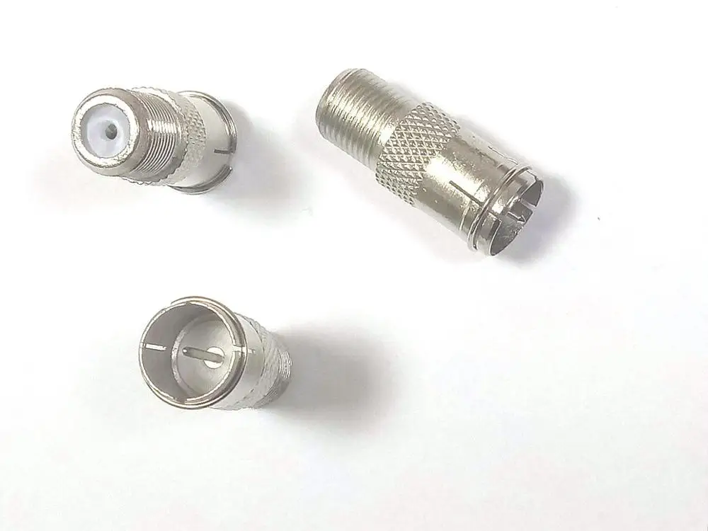 100 шт. f-тип Кабельное ТВ коннектор Push-On Plug RF антенный адаптер