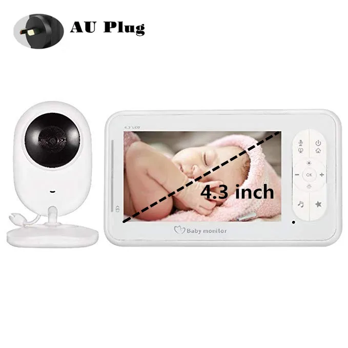 AU Plug 4,3 дюймов видео детский монитор с камерой Двусторонняя аудио няня детская камера безопасности Babyphone ночное видение датчик температуры - Цвет: AU Plug