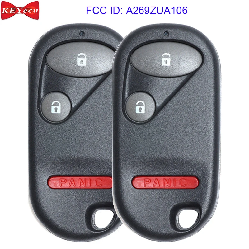 KEYECU 2 шт для Honda Accord 1994-1997 Civic 1996-2000 дистанционный ключ-брелок от машины FCC ID: A269ZUA106 3 кнопки