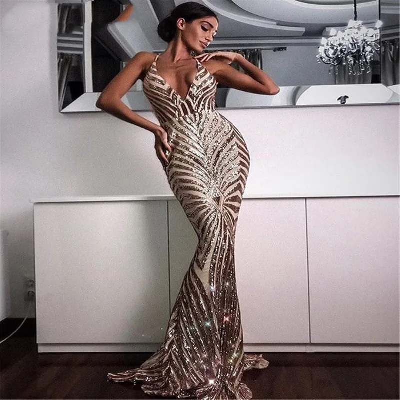 Sexy Rose Gold Sequin Backless Prom Dresses Zeemeermin 2019 Lange Spaghettibandjes Zwart Maxi Vrouwen Formele Avond Party Dress Sexy Rose Gold Sequin Backless Prom Dresses Zeemeermin 2019 Lange Spaghettibandjes Zwart Maxi Vrouwen Formele Avond Party Dress