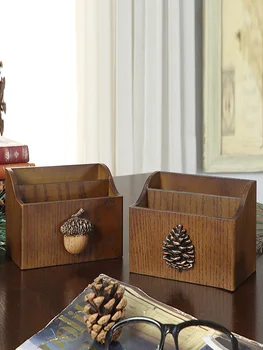 

Remote Control Accept Box Continuous System A Living Room Woodiness Tea Table Small Wooden Box Office Desktop Pen Container