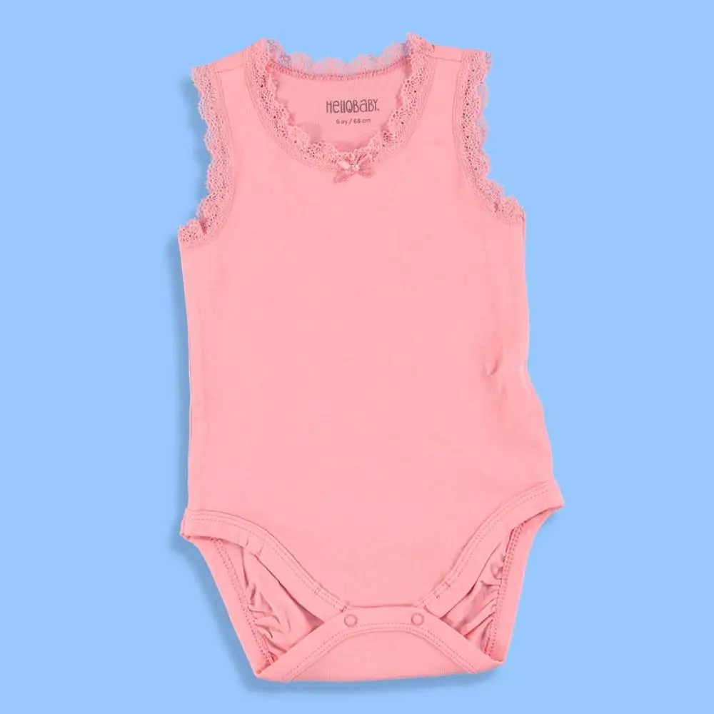 Ebebek HelloBaby/кружевное детальное боди для маленьких девочек