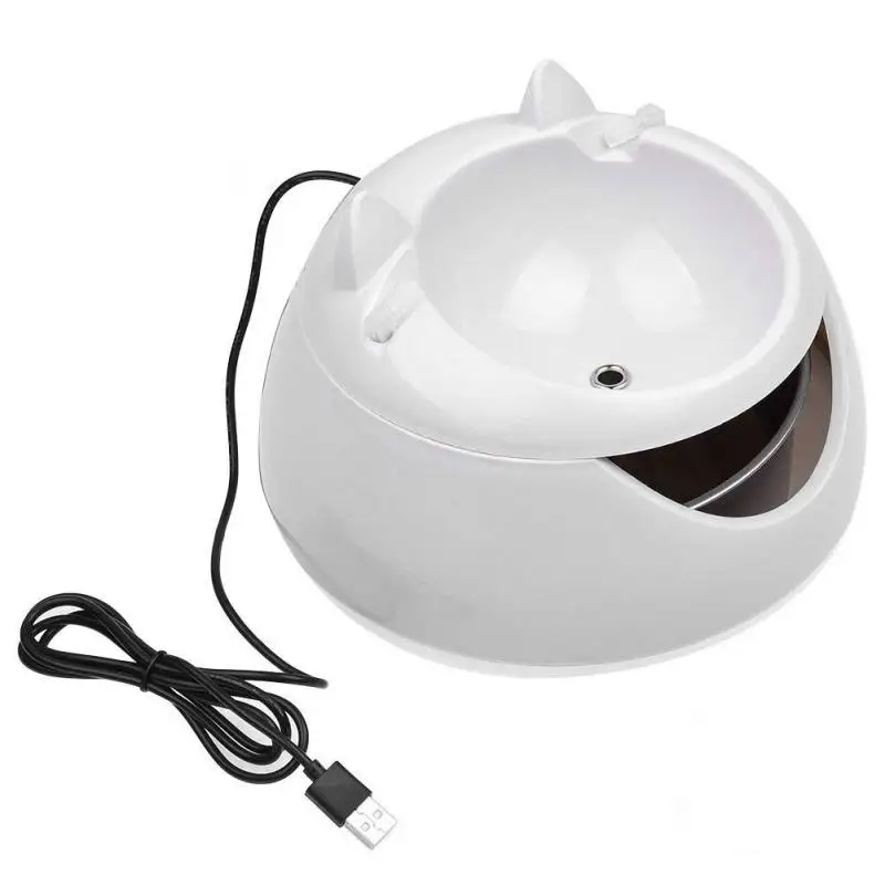 Pet USB Автоматический фонтан воды кошка питьевой Электрический котенок диспенсер воды, обеспечивающий струящаяся вода - Цвет: White