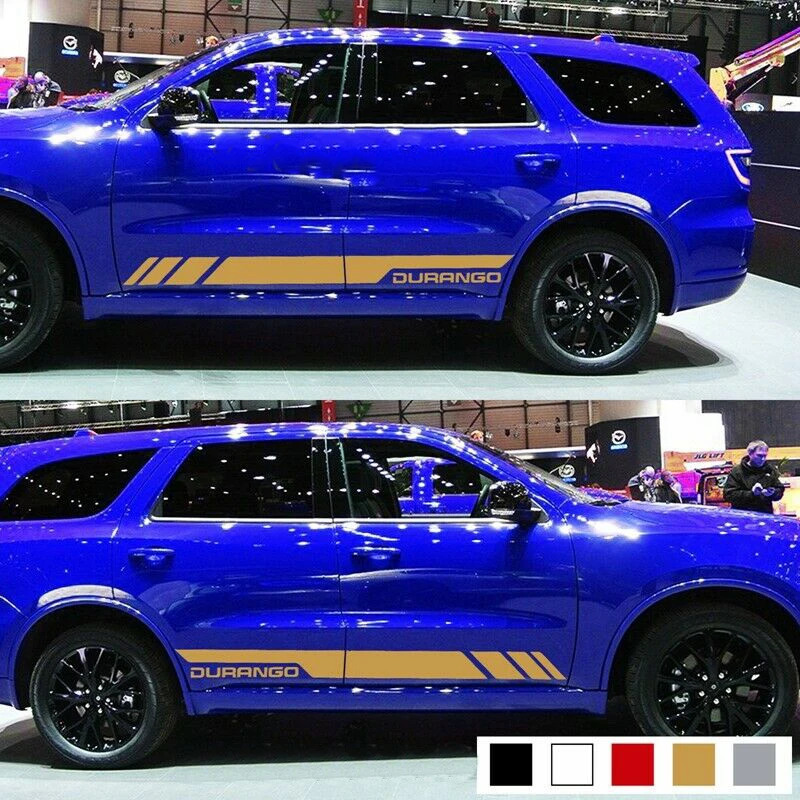 GOLDEN KJAUTOMAX Для Dodge Durango Наклейка виниловая боковая полоса комплект дверного литья защита порога - Название цвета: GOLDEN