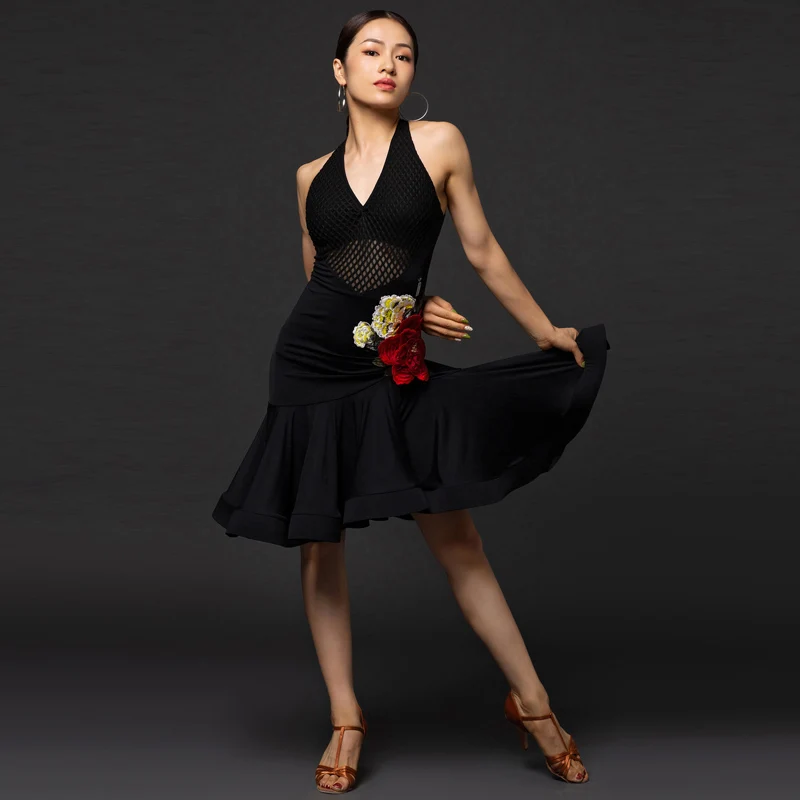 

Latin dance practice clothes female adult professional performance clothing new suit Latin dance skirt dress sexy - A3181
