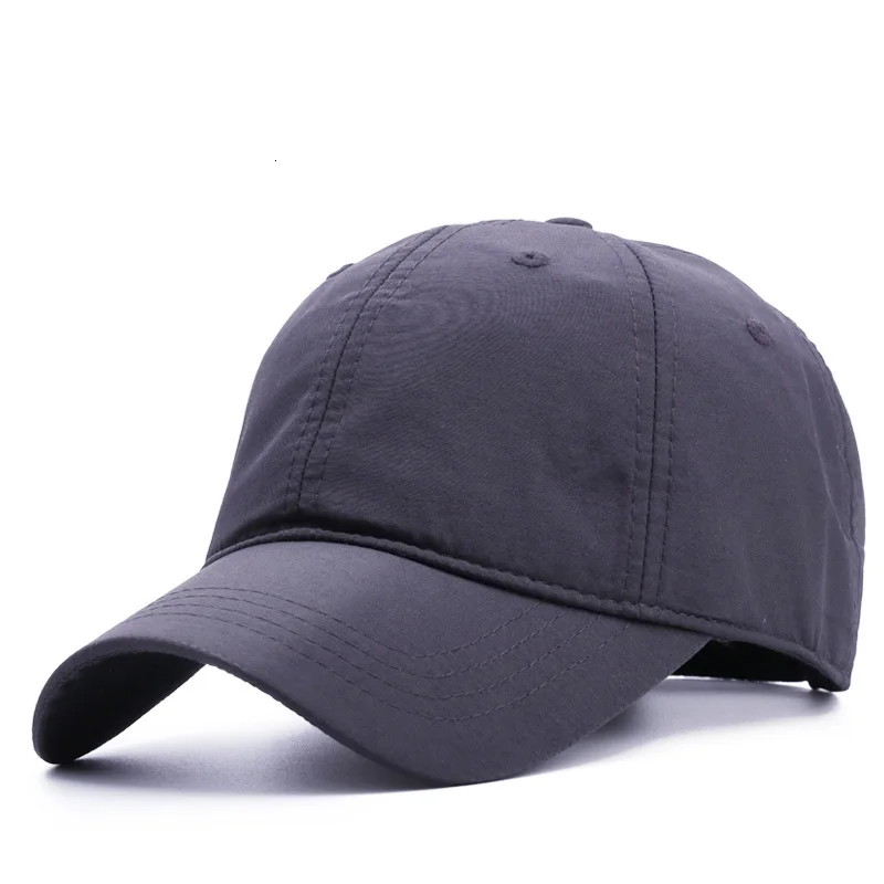 Большая голова мужской большой размер хлопок Бейсболка мужская летняя полиэфирная Солнцезащитная шляпа мужская большой размер s Snapback шляпы M 55-60 см L 60-65 см - Цвет: polyester gray
