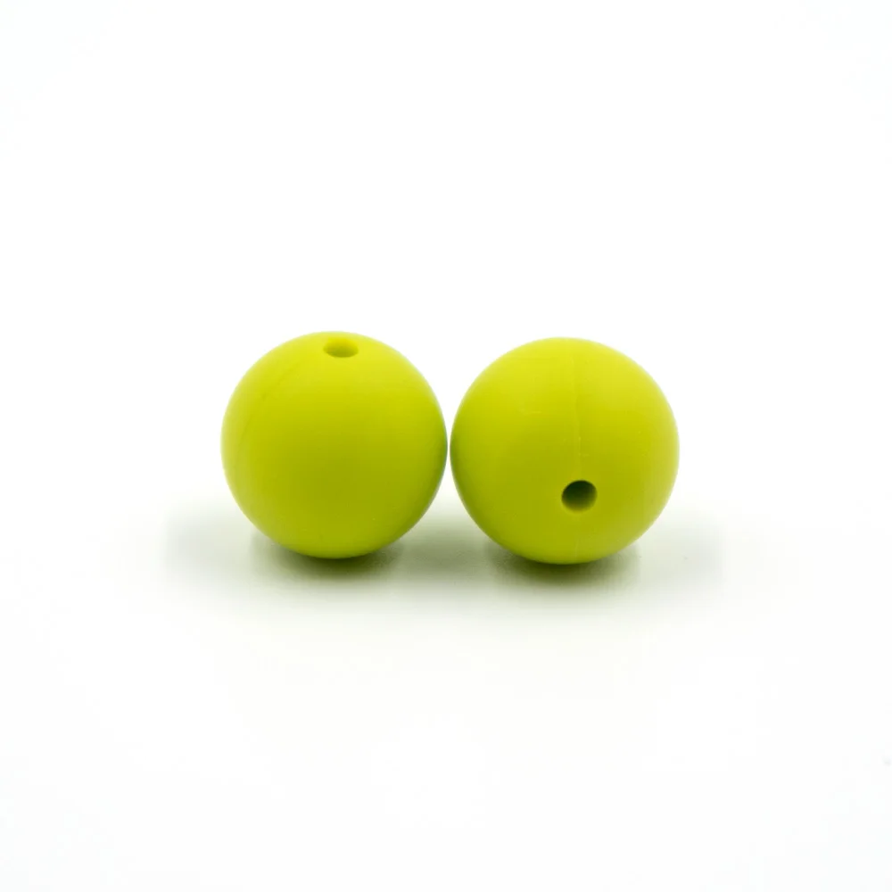 Chartreuse 30 шт. силиконовые бусины 15 мм Perle Силиконовые Зубные Прорезыватели игрушки пищевая продукция для малышей Жевательная пустышка цепочка ожерелье из бисера - Цвет: Chartreuse