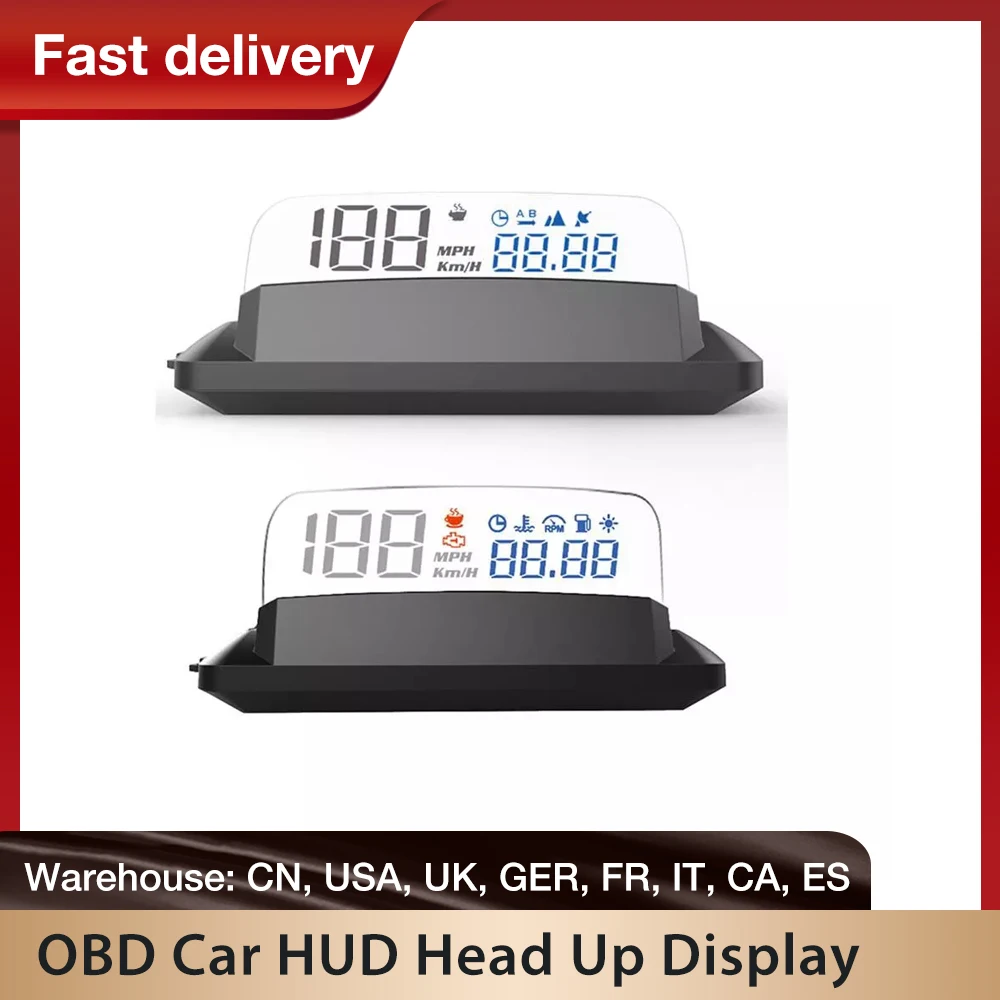 Автомобильный HUD Дисплей OBD электроники головой вверх автомобилей аварийная