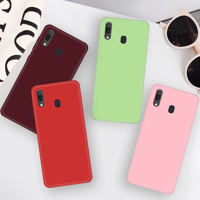 Сплошной силиконовый чехол карамельного цвета для samsung Galaxy A10 A30 A50 A70 TPU задняя крышка для телефона Galaxy A20 A40 A60 A7 A750