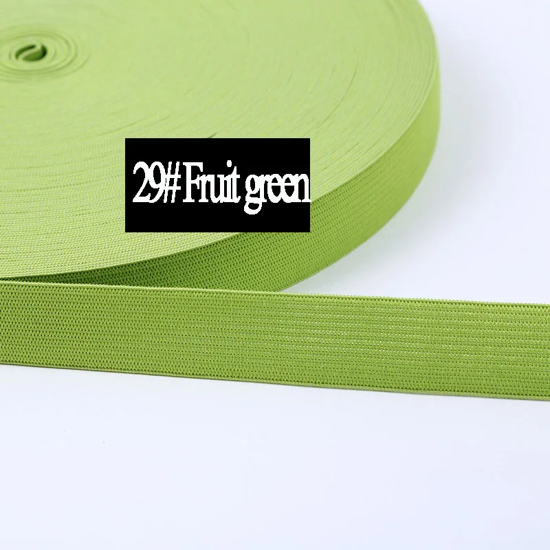 29 Fruit green 40 метров самодельные Украшения пошив толстый цвет полная эластичная лента 2 см широкие эластичные резинки одежда с широким поясом цветная эластичная лента - Цвет: 29 Fruit green