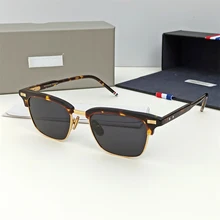 

High Quality Half Acetate and Alloy Polarized Thom Sunglasses TB711 for Men Fishing Driving Eyeglasses with Original Box