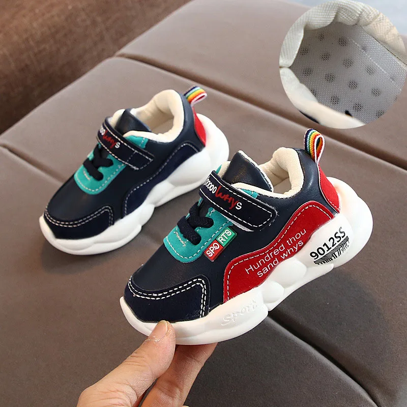 Cloth Blue JUSTSL, зимние детские модные кроссовки, детская повседневная хлопковая обувь для мальчиков и девочек, теплые зимние спортивные кроссовки - Цвет: Cloth Blue