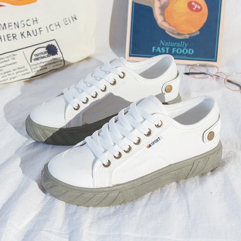 

Mhysa 2019 Women Sneaker Fashion Breathble Vulcanized Shoes Platform Lace up Casual White Shoes Feminino zapatillas mujer L615