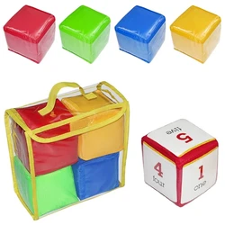 Cube de poche en PVC souple de 10CM, blocs à empiler en mousse pour l'éducation des enfants, Interaction Parent enfant, aide pédagogique 