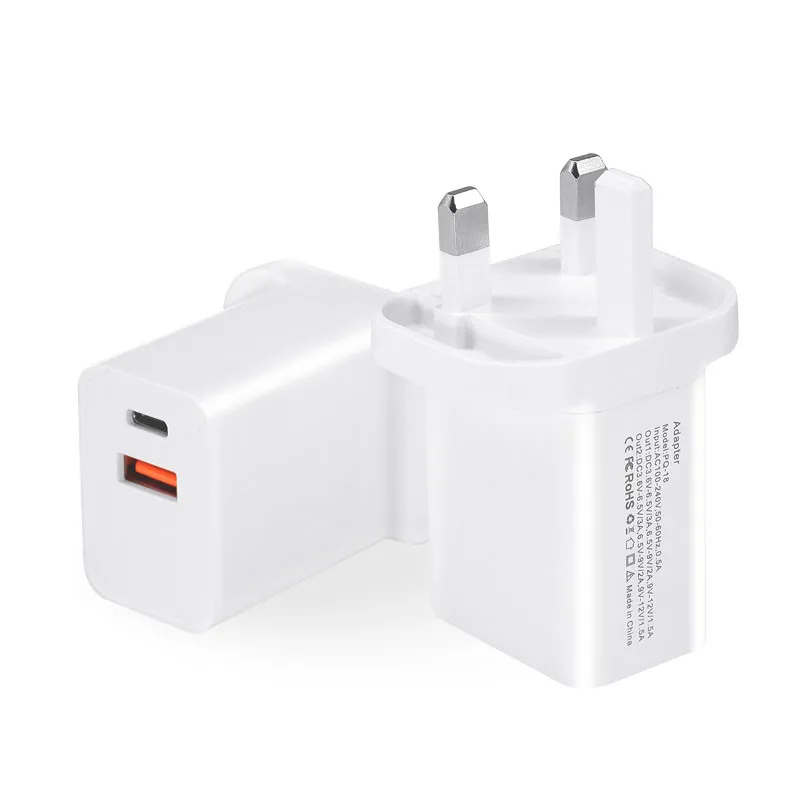 Быстрое зарядное устройство 18 Вт USB PD+ QC 3,0 быстрое зарядное устройство адаптер два питания QC4.0 Универсальное зарядное устройство с 2 портами для oneplus 7t mi 9