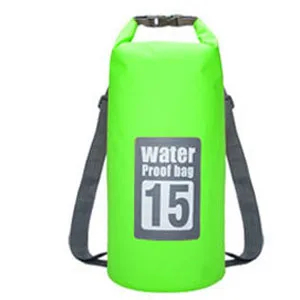 5L 10L 15L 20L PVC водонепроницаемая сумка для отдыха на природе, каноэ, каяк, рафтинг, Пляжная спортивная сумка для плавания, дорожный набор, рюкзак, сумки для хранения - Цвет: Green 15L