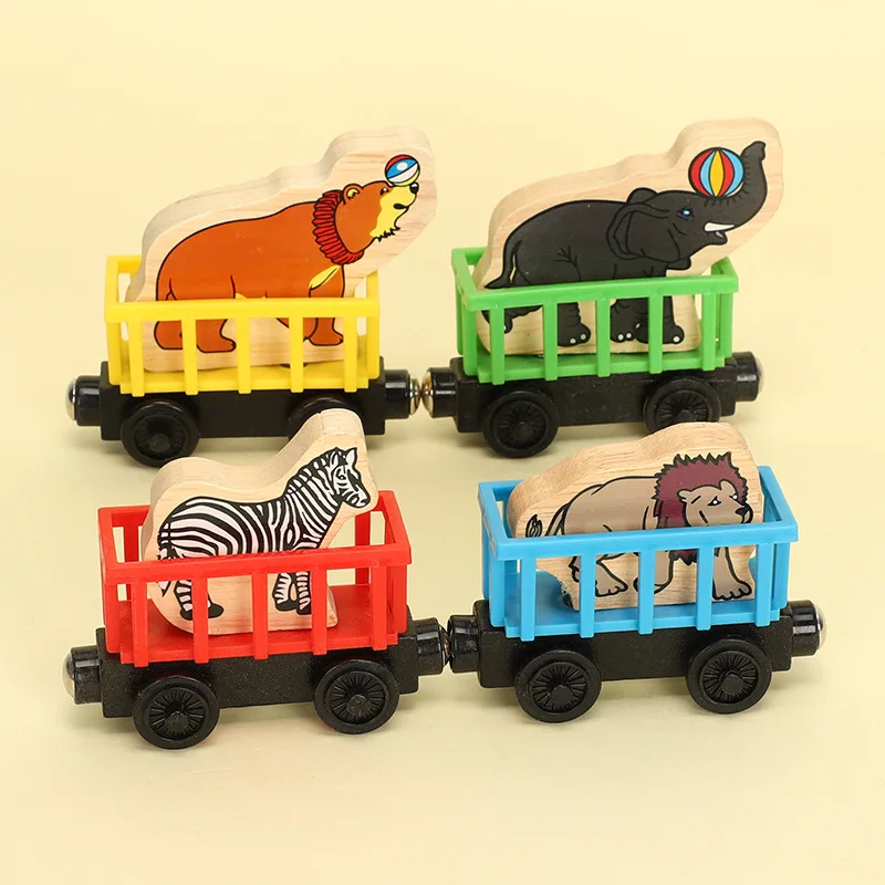 Wood Magnetic Scene Track Vehicle Santa Claus Scene Car Engineering Vehicle Aircraft Helicopter Compatible Brand Wood Track