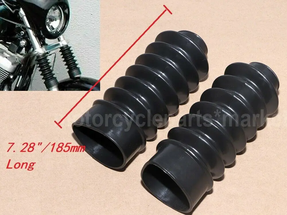 39 мм передняя часть Длинная черная резиновая вилка крышка Гетры сапоги для Harley