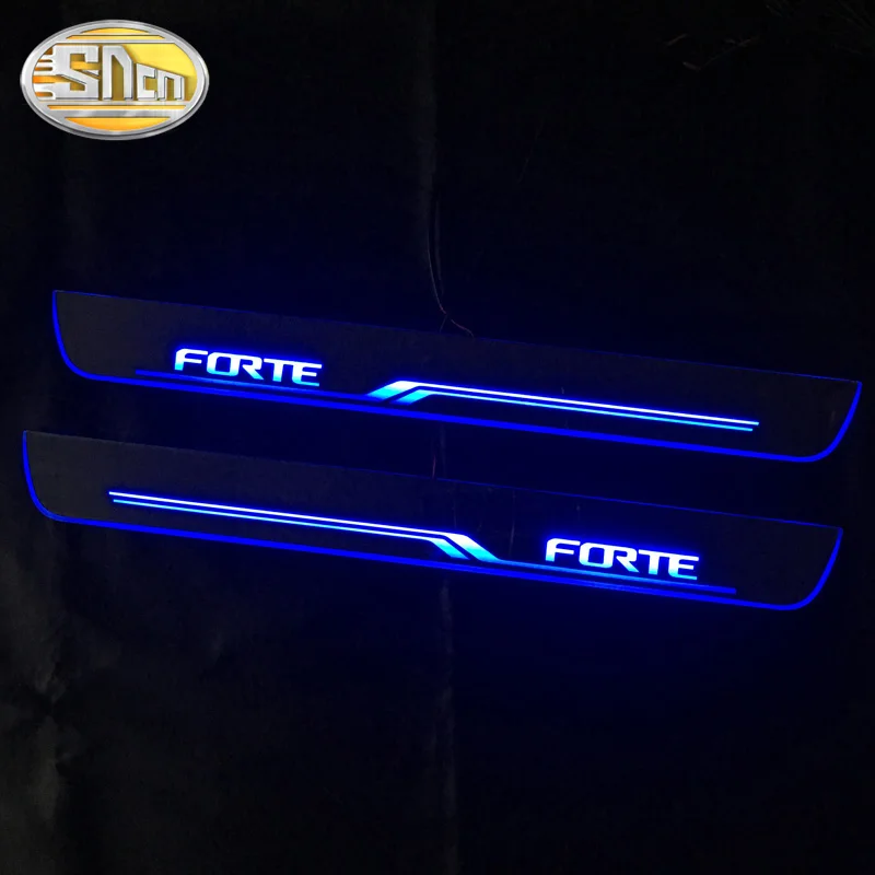 SNCN 4 шт. Автомобильный светодиодный дверной порог для Kia Forte 2016 2020 ультра тонкий