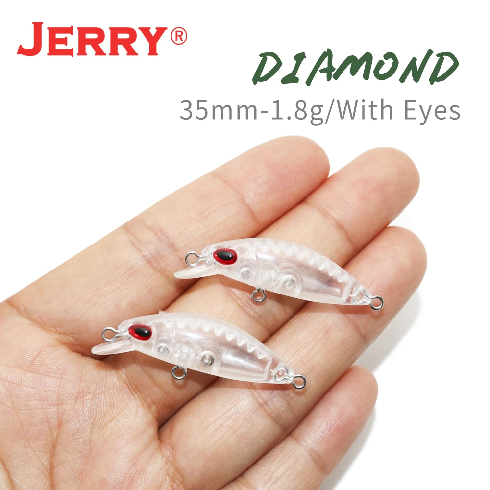 

Jerry Diamond 10pcs Blank Body Fishing Lure Ultralight Micro Unpainted Plastic Hard Baits Floating Minnow Plug Pesca With Eyes